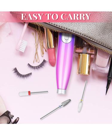 Rechargeable Cordless Nail Drill Electric File for Acrylic - Portable Kit with 12 Bits - Purple Pink - Salon & Home Use - Buy Online on GoSupps.com