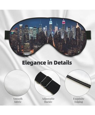Buy New York City Night Printed Soft Eye Mask | Zero Eye Pressure Travel Blackout Eye Mask for Better Sleep - Buy Online on GoSupps.com