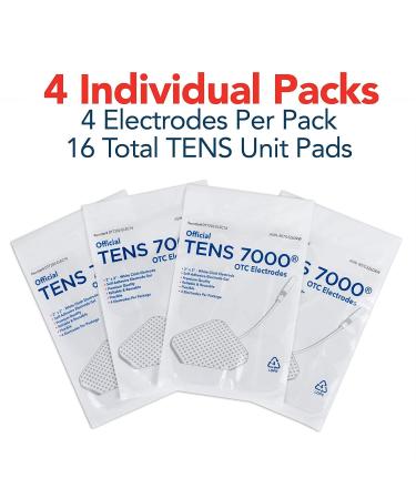 16 Count TENS 7000 Official Replacement Pads - Premium Quality 2 X 2 OTC TENS Unit Pads - Compatible with Most Machines - Electrodes Value Pack - Buy Online on GoSupps.com