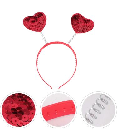 Lurrose Valentine Heart Headband Red Love Heart Headband Valentines Day Hair Hoops Love Heart Hair Accessories for Women Valentine's Party - Buy Online on GoSupps.com