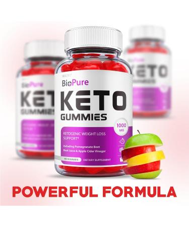 (3 Pack) Bio Pure Keto Gummies - Advanced Weight Loss Formula with ACV and B12 - Vegan Friendly - 180 Gummies - Buy Online on GoSupps.com