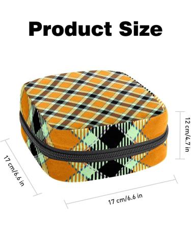 Yellow Plaid Pattern Sanitary Napkin Storage Bag - Portable Menstrual Cup Pouch for Women and Teens - Multi-colored, 1Pcs - Buy Online on GoSupps.com