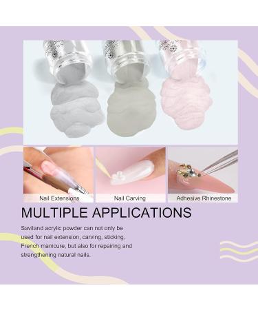 Saviland Gray Series Acrylic Powder Kit - Professional 10 Color Acrylic Nail Set for Polymer Nail Art Extension - No Lamp Required - Buy Online on GoSupps.com