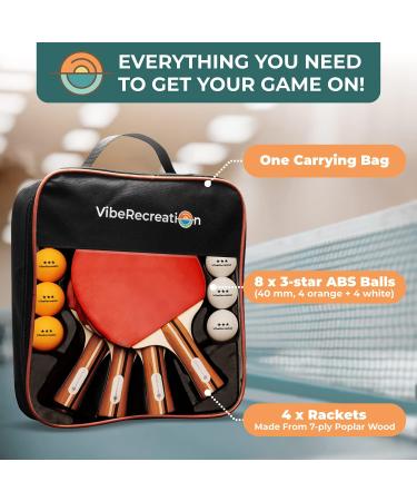 Table Tennis Paddles Set with 3-Star Balls - Premium 7 Ply Racquets for Indoor/Outdoor Play - Buy Online on GoSupps.com