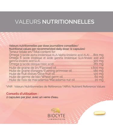 BIOCYTE Omega 3-6-9 - Wellness Food Supplement - Based on Omega 3 6 and 9-60 Capsules - 1 Month Program - Buy Online on GoSupps.com
