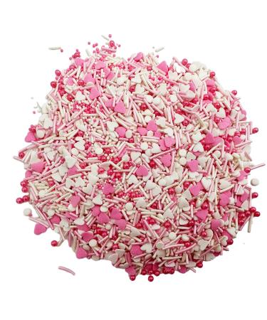 Valentines Day Edible Sprinkle Mix 120g/ 4.2oz Heart Shapes Perfect for Cake Decorations Baking Ice Cream Cookies Cupcake Topper Anniversary Wedding Birthday