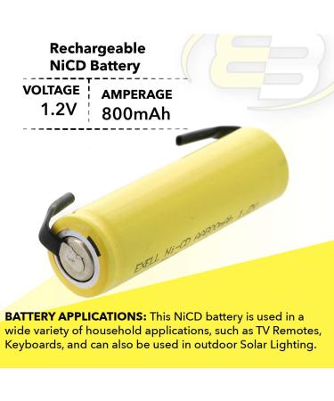 AA 1.2V 800mAh NiCd Rechargeable Battery - High Power for Telecom & RC Devices | International Shipping - Buy Online on GoSupps.com