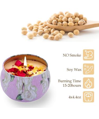 Orentas Fragrance Candles Gift Set - Pure Natural Soy Wax for Aromatherapy | 4 Pack (Jasmine Rose Peony Camellia) | Perfect for Travel & Meditation - Buy Online on GoSupps.com