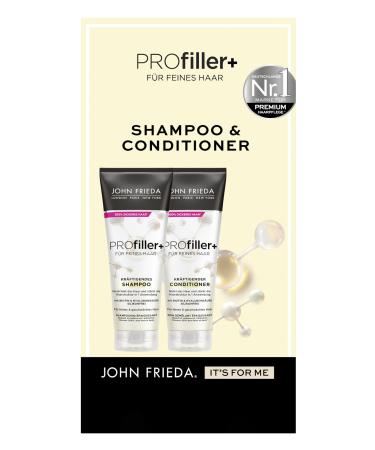 John Frieda John Frieda PROfiller+ Kit Shampoo 250 ml & Conditioner 250 ml Hair type: fine Thickens and nourishes hair With biotin and hyaluronic acid