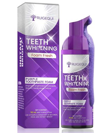 RUIGEQIJI Purple Toothpaste for Teeth Whitening  Advanced Purple Toothpaste  Color Corrector Toothpaste  Prime Teeth Whitener with Fruity Flavor  Teeth Stain Removal  fit for Sensitive Teeth Light Purple