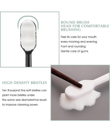 6 PCS Extra Soft Micro Nano Toothbrushes | 10000 Bristles | Painless Brushing for Sensitive Gums | Adult & Kids | Black, White, Blue - Buy Online on GoSupps.com