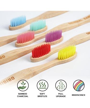 BPA Free Bamboo Charcoal Toothbrushes - Eco-Friendly 6 Pack | Biodegradable Soft Bristles for Dental Hygiene & Gum Care - Buy Online on GoSupps.com