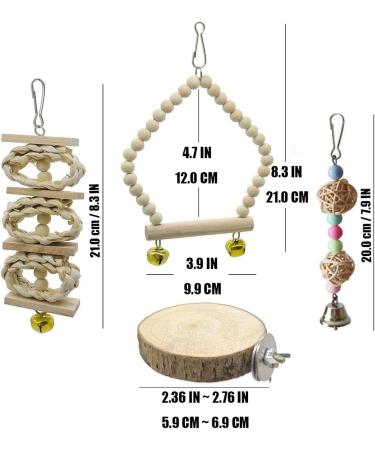Chikanb 8-Piece Parrot Play Set | Colorful Wooden Bird Toys for Budgies Lovebirds and Parrots - Ideal for All Bird Types - Buy Online on GoSupps.com