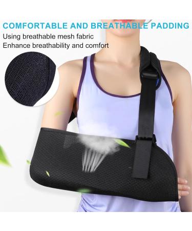 Adjustable Arm Sling for Left Shoulder Support - Breathable Black Arm Loop for Men & Women | JORTMRD - Buy Online on GoSupps.com