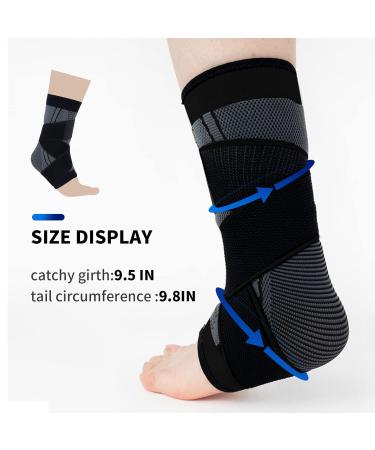 2 Pack Ankle Brace Compression Sleeve - Adjustable & Breathable for Men & Women | Super Elastic Support for Plantar Fasciitis & Arch Pain Relief - Buy Online on GoSupps.com