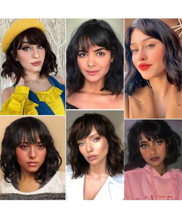 PANEWAY Brazilian Body Wave Short Human Hair Wig with Bangs - 12 Inch Natural Color | For Black & White Women - Buy Online on GoSupps.com