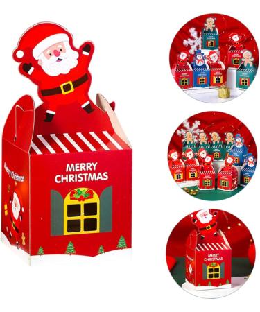 LALAFINA 10pcs Boxes Christmas Wrapping Carton Paper Food Containers Xmas Christmas Goody Boxes Shopping Bag 9X8.5X8.5cm Red - Buy Online on GoSupps.com