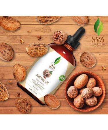 SVA Nutmeg Essential Oil 4 Oz - 100% Pure Natural Therapeutic Grade with Dropper for Skin, Aromatherapy & Hair Care - Buy Online on GoSupps.com