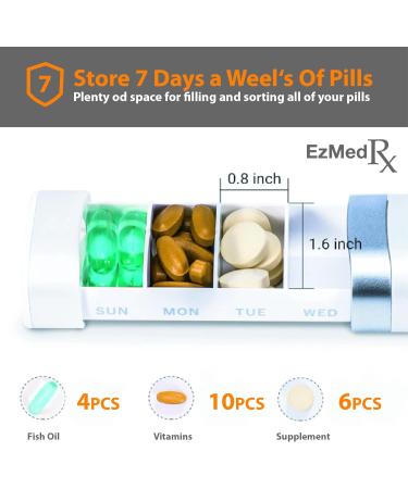 7 Day Pill Organizer - Large Capacity Pill Box for Supplements Vitamins & Medication | Custom Made Elegant Design - Buy Online on GoSupps.com