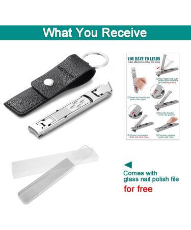 VOGARB Portable Nail Clippers for Thick Nails Ultra Thin Foldable Wide Jaw Opening Cutter with Safety Lock Double Head Curved and Bevel Trimmer for Toenail Fingernail Travel Design (Silver) - Buy Online on GoSupps.com