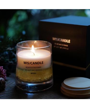 Buy WIS/CANDLE Citrine Crystal Wishing Aromatherapy Candle for Wealth & Relaxation | International Shipping - Buy Online on GoSupps.com