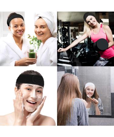 BallHull 8 Pcs Women Headbands - Adjustable Spa Facial & Makeup Headbands in Black White - Stretch Terry Cloth for Bath, Makeup, and Sport - Buy Online on GoSupps.com