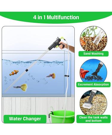 Hygger Aquarium Gravel Cleaner & Siphon Vacuum - Quick Water Changer with Air-Pressing Button, Sand Cleaner Kit - 9mm Hose - Buy Online on GoSupps.com