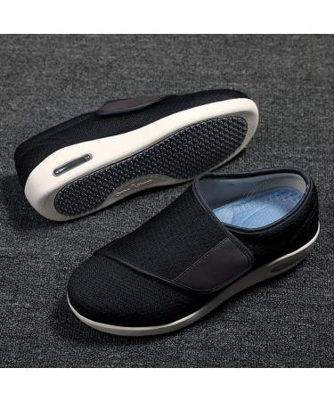 Extra Wide Diabetic Shoes: Adjustable Strap Mesh Sneakers for Men and Women - Black - Buy Online on GoSupps.com