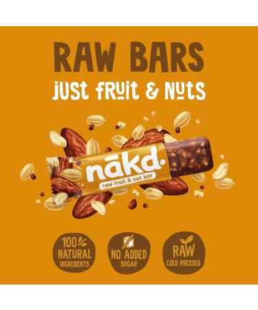Nakd Peanut Delight Fruit & Nut Bars - Vegan Gluten Free Healthy Snack - 35g x 18 Count Pack - Peanut 18 Bars - Buy Online on GoSupps.com