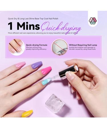 SAVILAND 2 in 1 Base Top Coat Nail Polish - Quick Dry Long Lasting Color Protection Smudge & Chip Resistant for Salon & Home Nail Art - Buy Online on GoSupps.com