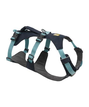 Luffwear flagline dog harness with handle light adjustable walking harness 3 linen fortification points reinforced belt strap and strong V-ring made of metal basalt gray small small basalt gray