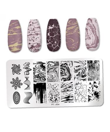 Onsinic Nail Stamping Plates Marble Pattern Nail Art Plate Stencil Tools Stainless Steel Nail Design Stamping Template