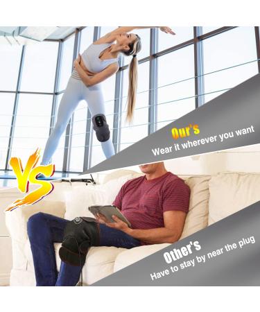 3-in-1 Heated Knee Massager & Shoulder Heating Pad with Vibration - Cordless Rechargeable for Stress Relief - 1 Pack - Buy Online on GoSupps.com