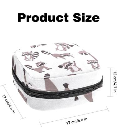 Raccoon Pattern Menstrual Cup & Sanitary Napkin Storage Bag - Portable Period Kit Pouch | Color 5 - Buy Online on GoSupps.com