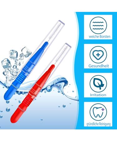 Vetory 100 Interdental Brushes - Effective Tooth Cleaning Tool for Dental Hygiene | Floss Picks for Interdental Spaces (Red & Blue) - Buy Online on GoSupps.com