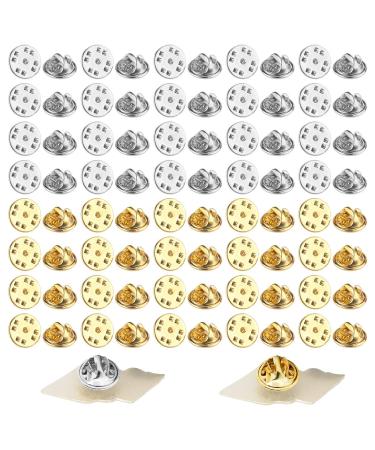 100PCS Metal Locking Pin Backs  Lapel Pin Clutch Back  Scatter Butterfly Clutch  Squeeze Badge Holder Jewelry Findings Pin Back