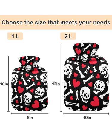 Shop Naanle Heart Skull 2L Heating Water Bottle | Warm & Cold Therapy Bag for Pain Relief | Ideal for Bed Hands & Feet - Buy Online on GoSupps.com