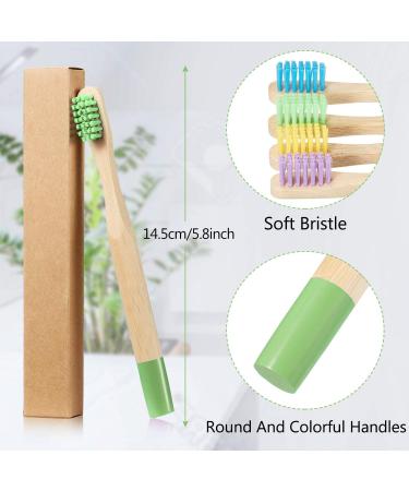 10-Pack Kids Bamboo Toothbrush Set with Soft Bristles - Natural Wood, Organic, BPA-Free - Ideal for Toddlers, Adults, Travel - Colorful Options Included - Buy Online on GoSupps.com