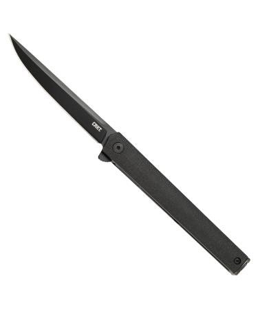 CRKT CEO Blackout EDC Folding Pocket Knife: Gentleman's Knife, Everyday Carry, Liner Lock, Glass Reinforced Nylon Handle, Deep Carry Pocket Clip 7097k