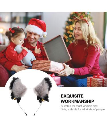 FRCOLOR Fox Ears Headband Plush Anime Animal Headband Cosplay Fur Cat Ears Hairband Party Costume Hair Accessories for Kids and Adults Grey - Buy Online on GoSupps.com
