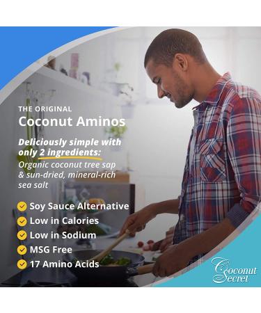 Coconut Secret Coconut Aminos 8 Fl Oz (Pack of 3) - Low Sodium Soy Sauce Alternative | Organic, Vegan, Non-GMO, Gluten-Free, Kosher | Keto & Paleo Friendly - 144 Servings - Buy Online on GoSupps.com