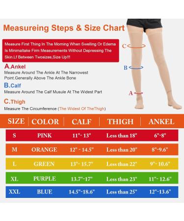 Ted Hose Compression Stockings for Women & Men | Anti-Embolism Thigh High 15-20 mmHg | XXL Beige - Buy Online on GoSupps.com