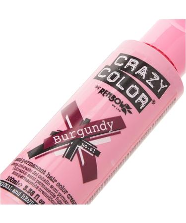 Renbow Crazy Color Burgundy No.61 100ml - Semi Permanent Hair Color Cream - Buy Online on GoSupps.com
