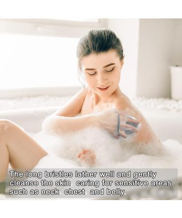 Hience Silicone Body Brush | Non-Slip Bathing & Massage Brush for Peeling Cellulite & Gentle Scrubbing - Gray - Buy Online on GoSupps.com