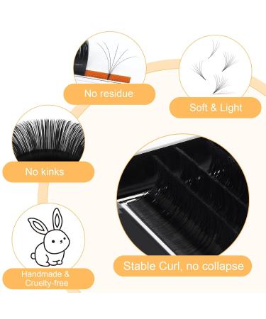 Shop Self-Fleed Eyelash Extensions - .03 .07 .10 Easy Fan Volume Lashes - C D Curl Individual 12mm Black - Buy Online on GoSupps.com