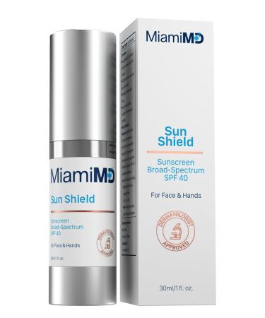Sun Shield Facial Sunscreen Moisturizer - SPF 40 Broad Spectrum Sunscreen with Hydrating and Moisturizing Aloe Vera and Vitamin C - Paraben Free Cruelty Free Face Care for All Skin Types