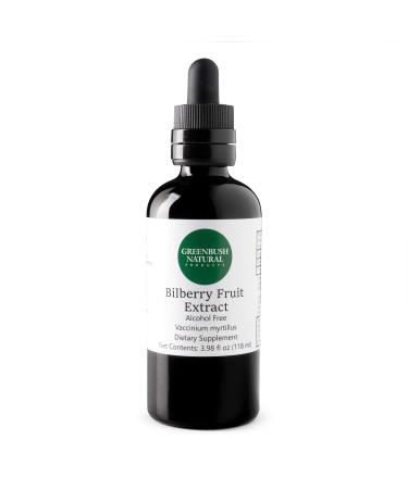 Greenbush Bilberry | 4 oz Liquid Extract | Vision & Circulatory Support | Eye-Health Supplement 3.98 Fl Oz (Pack of 1)