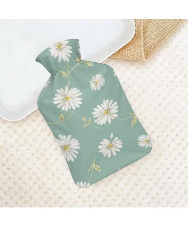 White Flower Plush Hot Water Bottle with Cover - Hand Warmer for Adults & Children | 26.5x15.3cm - International Shipping Available - Buy Online on GoSupps.com
