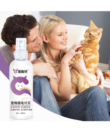 Dog Detangling Spray - Cat Detangling Spray 100ml Grooming Mist | Anti-static Pet Hair Conditioner Long-Lasting Fresh Deodorizer Detangler - Buy Online on GoSupps.com