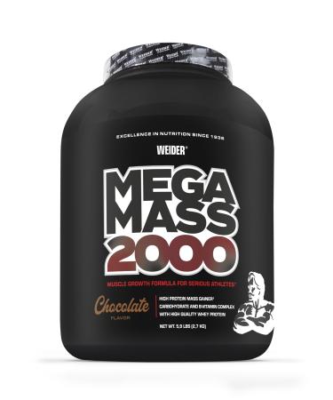Weider Mega Mass 2000 Weight Gainer for muscle building delicious Mass Gainer Shake with high -quality whey protein carbohydrates & vitamins muscle building powder perfect for gaining weight chocolate 2.7kg chocolate 2.7kg